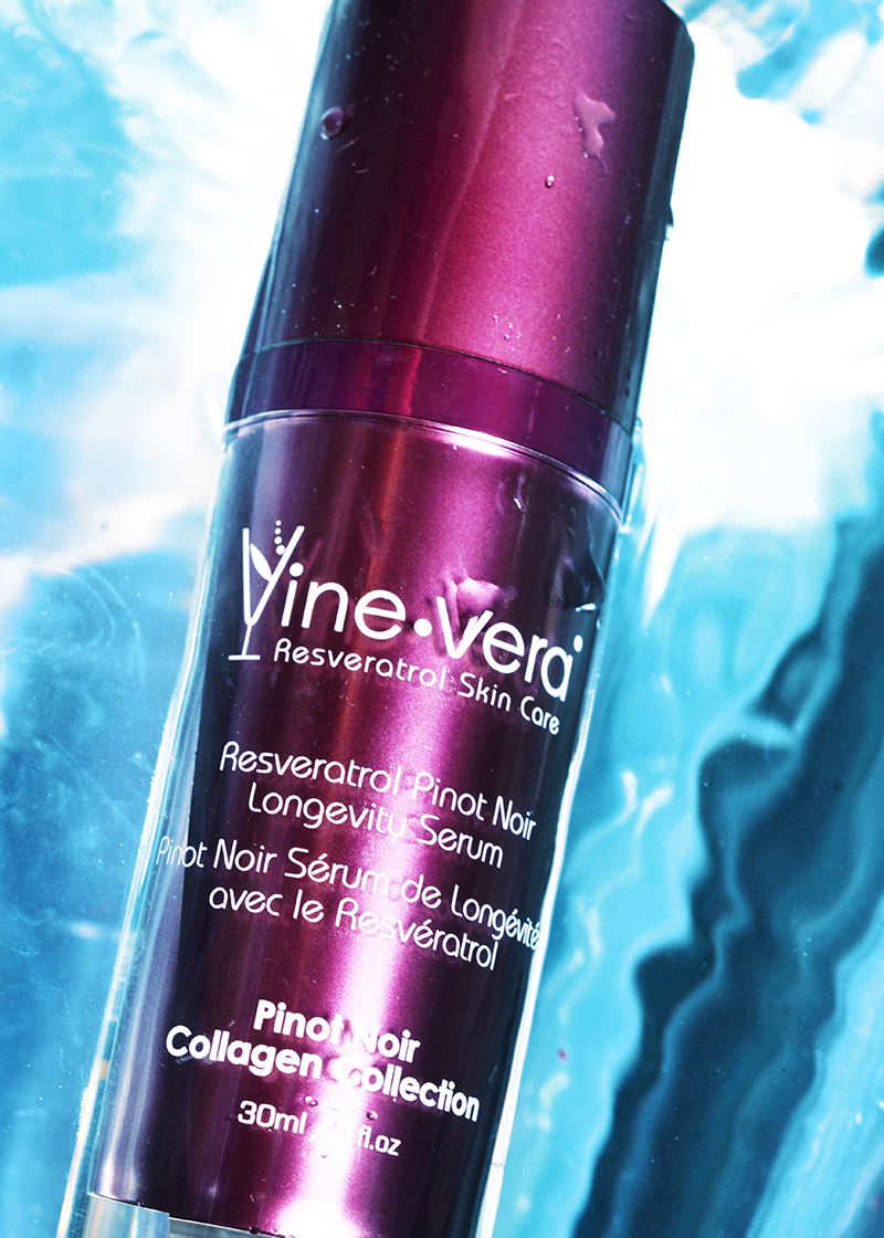 Pinot Noir Longevity Serum with a background